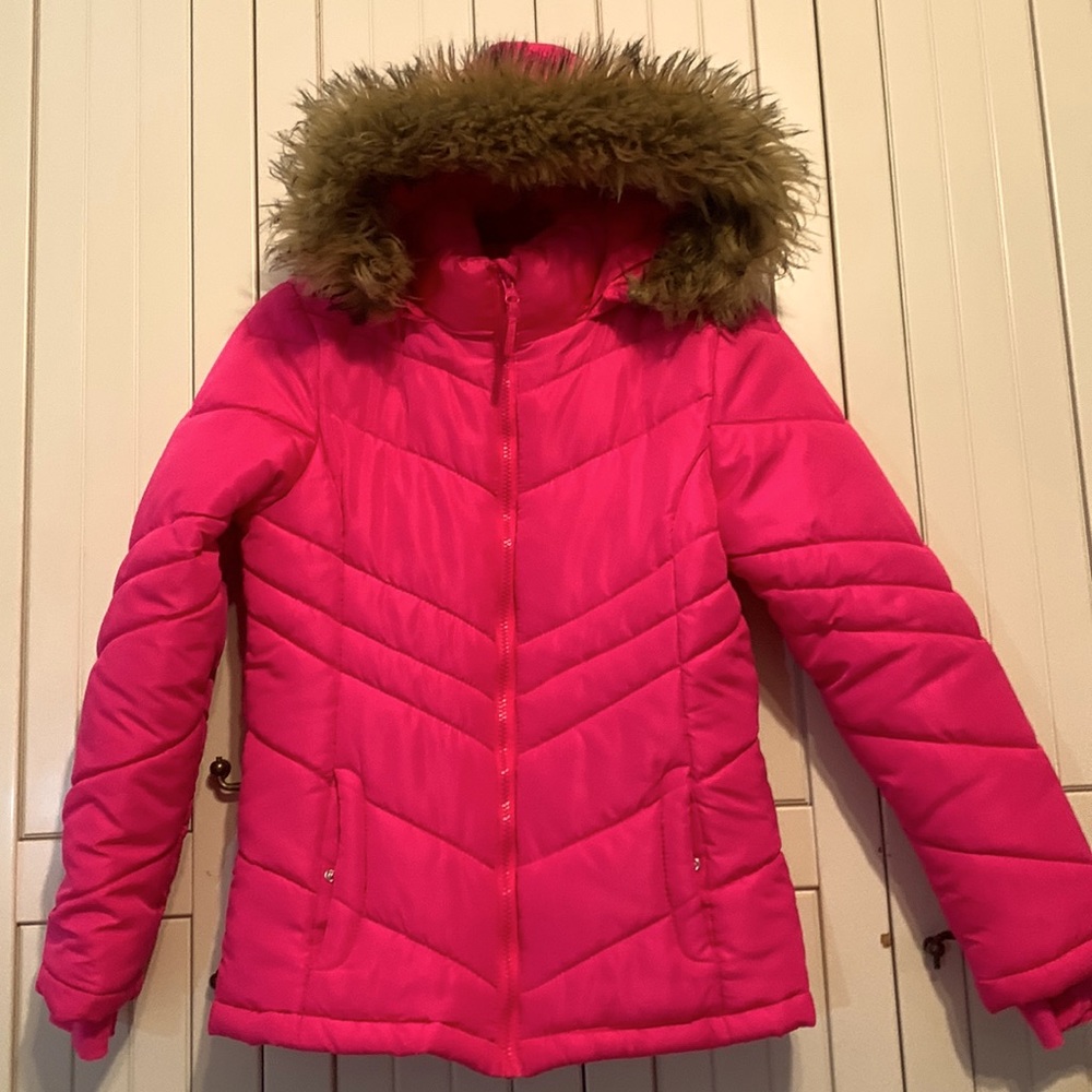 SO Beautiful Fuchsia Puffy Jacket with Hood